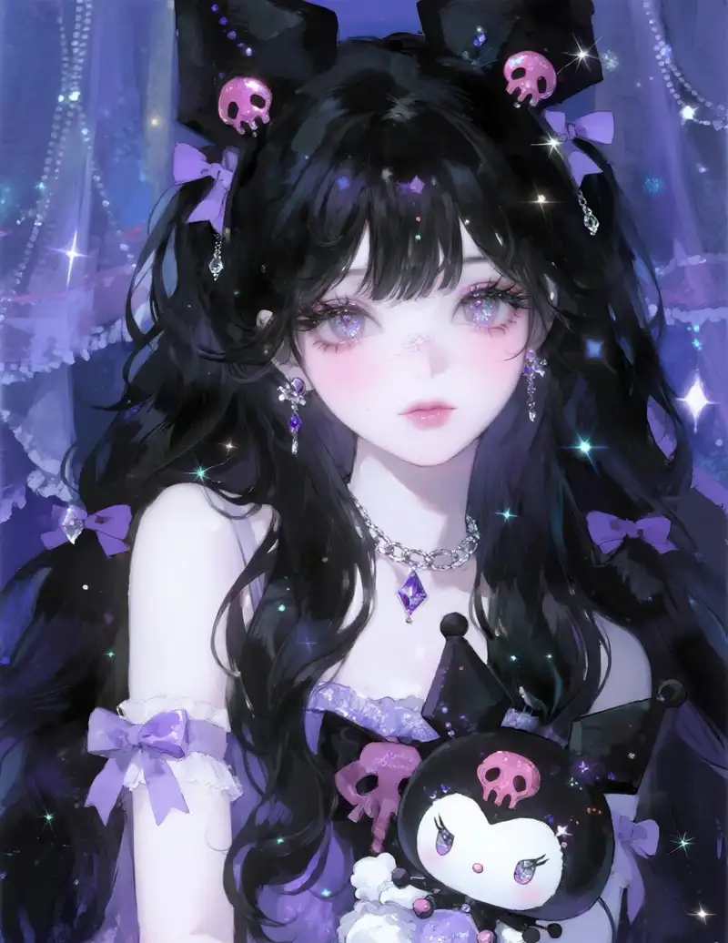 hình ảnh anime màu tím dành cho avatar