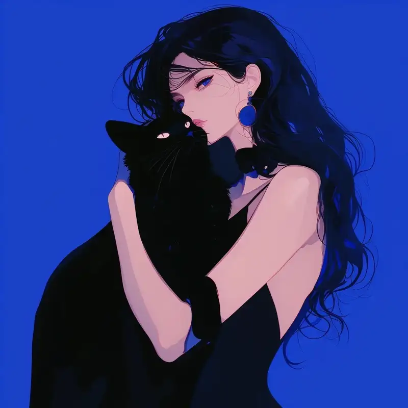 hình ảnh anime màu xanh dương