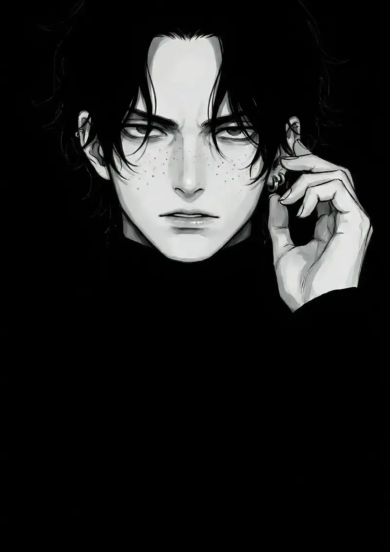hình ảnh anime nam trắng đen đẹp