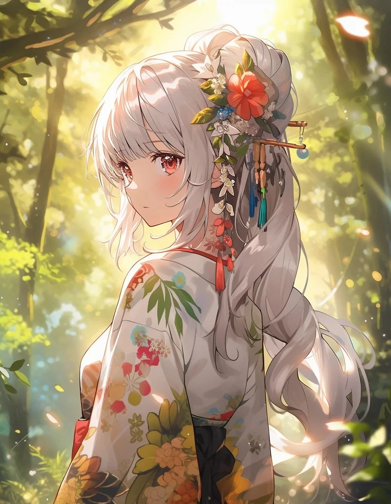 hình ảnh anime nữ mặc kimono cực đẹp