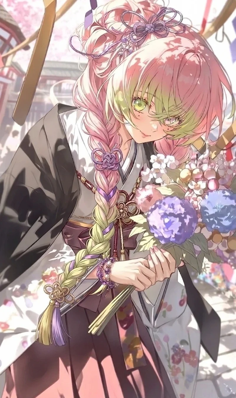 hình ảnh anime nữ mặc kimono phong cách anime Nhật