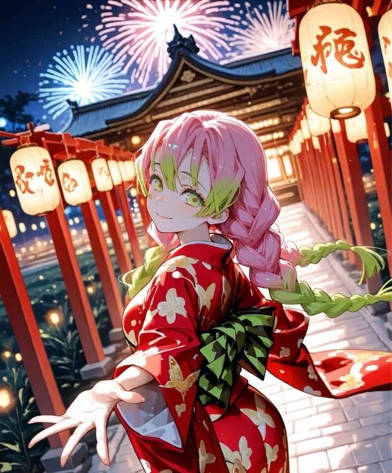 hình ảnh nữ mặc kimono anime đáng yêu