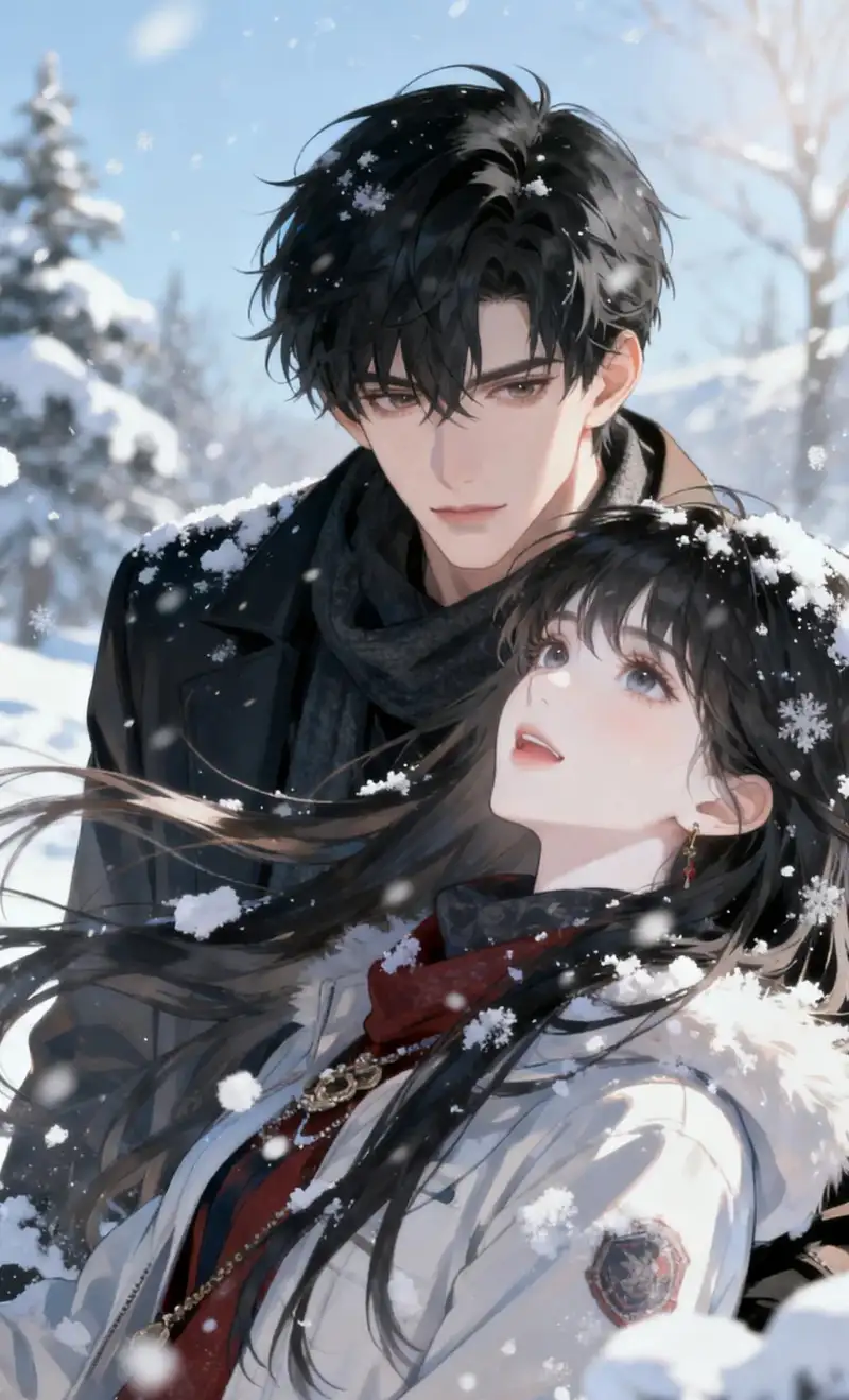 hình nền máy tính ảnh tuyết rơi anime