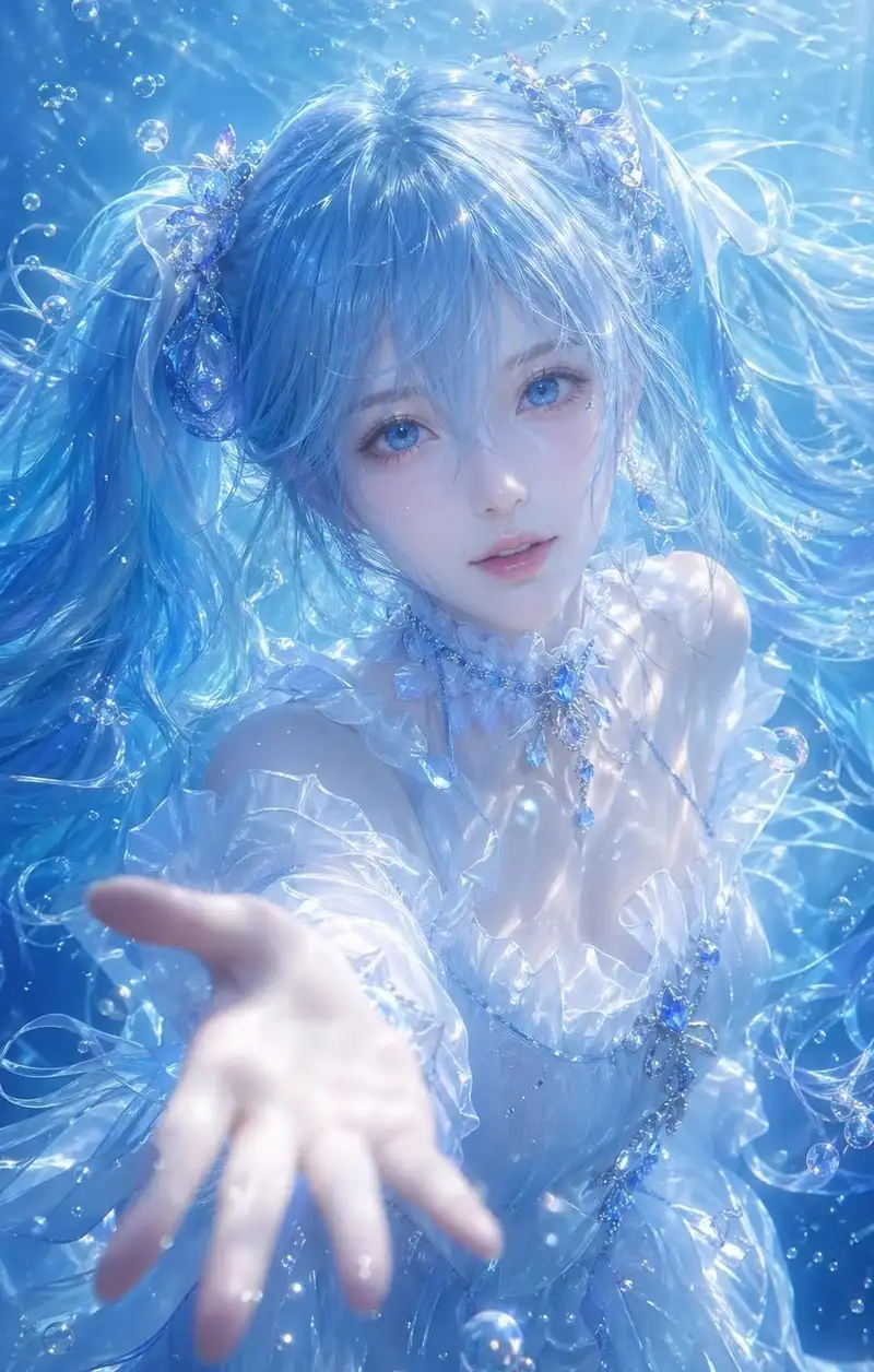màu xanh dương anime ảnh