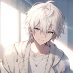 nam tóc trắng ảnh anime đẹp