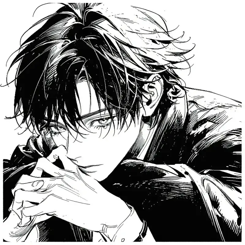 nam trắng đen ảnh anime đẹp