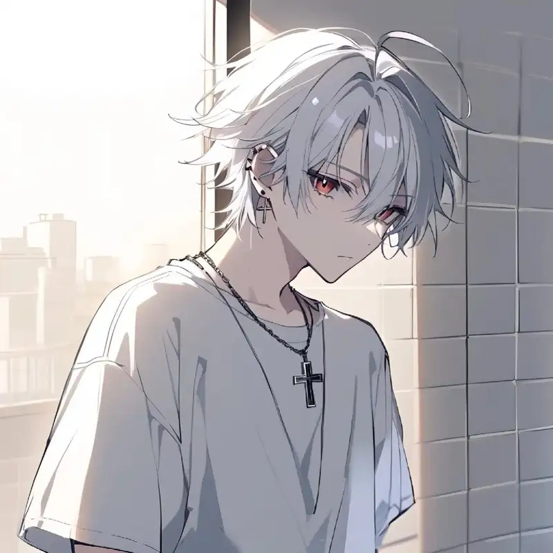 ngầu ảnh anime nam tóc trắng