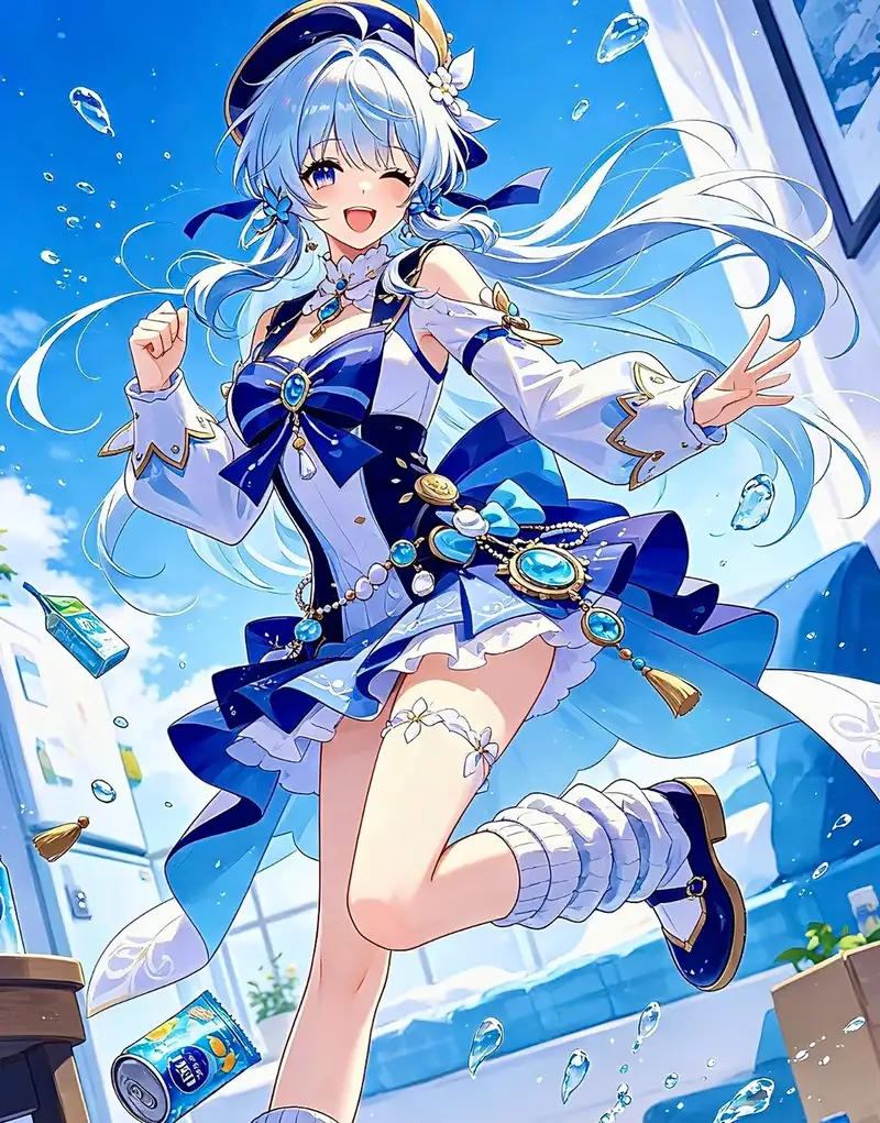 nghệ thuật ảnh anime màu xanh dương