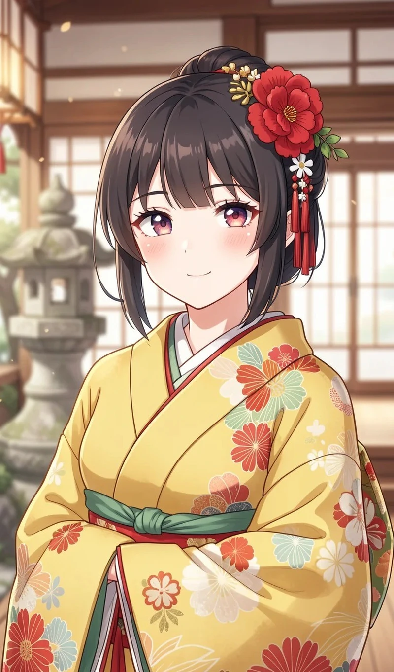 tải hình ảnh anime nữ mặc kimono miễn phí
