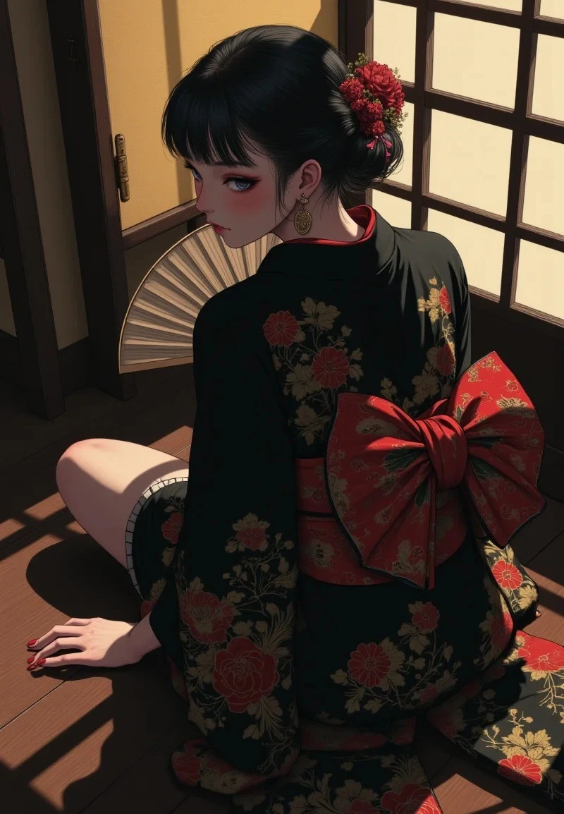 tải ngay hình ảnh anime nữ mặc kimono