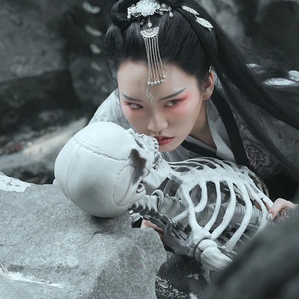 Ảnh bạch cốt tinh cosplay lạnh lùng ma mị