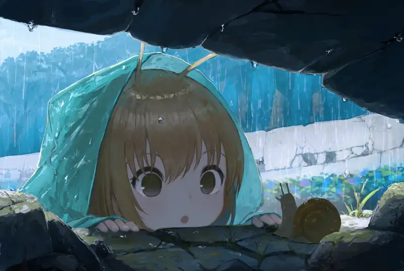 ảnh mưa buồn anime lãng mạn và đầy tâm trạng