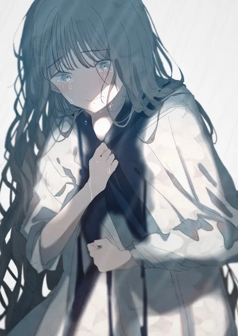 ảnh mưa buồn anime nghệ thuật với khung cảnh thơ mộng