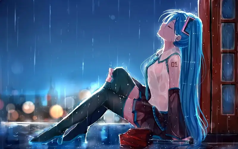 anime mưa buồn ảnh đẹp với khung cảnh u buồn