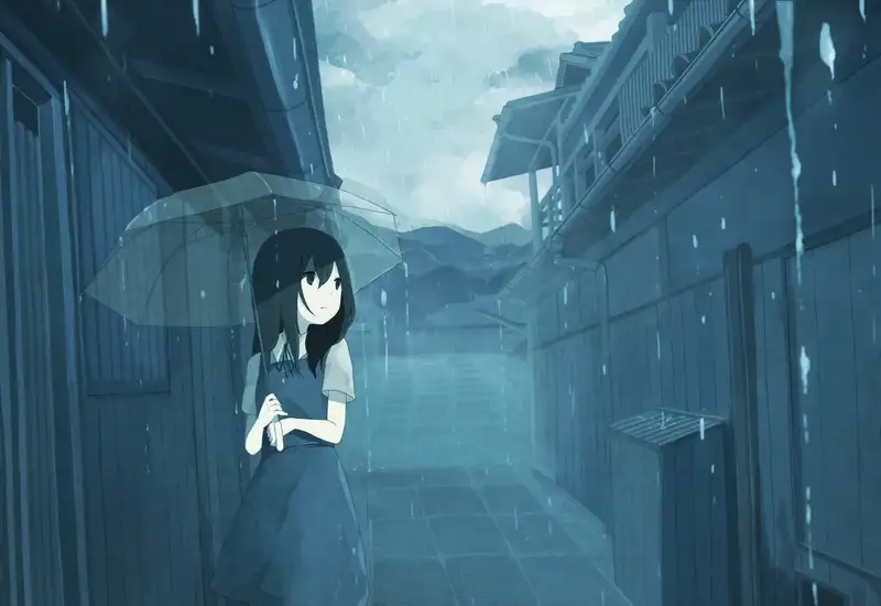 mưa anime buồn hình ảnh đẹp và giàu cảm xúc