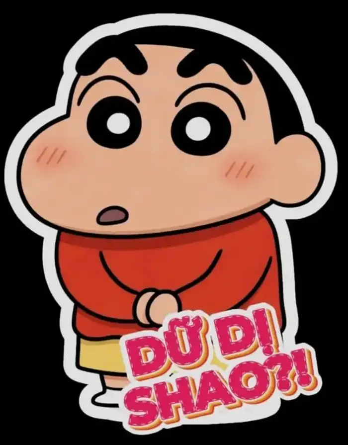 nhãn dán Shin dễ thương với biểu cảm đáng yêu