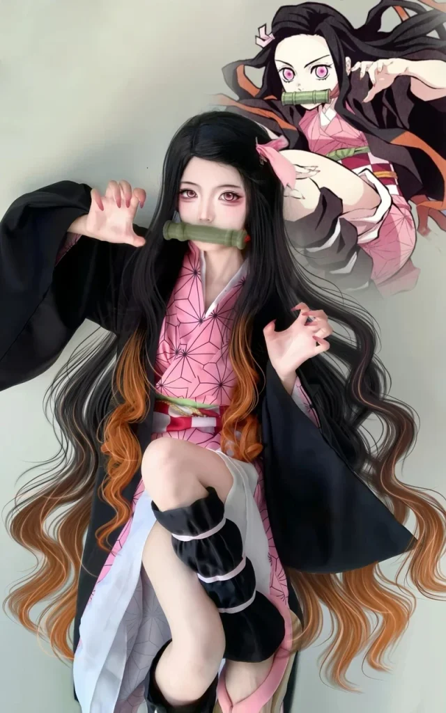 Hình cosplay Nezuko mềm mại đáng yêu