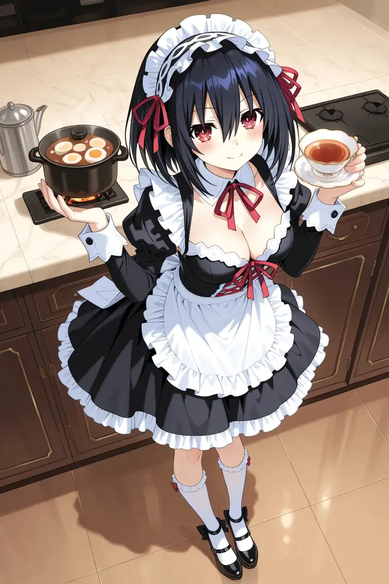 ảnh hầu gái anime xinh đẹp với biểu cảm dễ thương