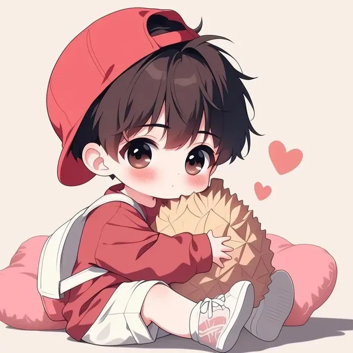Ảnh em bé chibi hồn nhiên vui vẻ