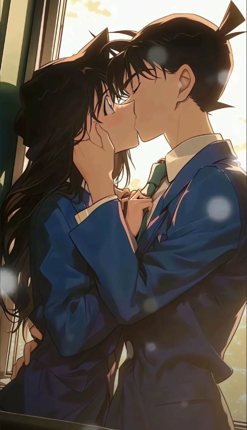 Ảnh anime hôn nhau bên khung cửa sổ
