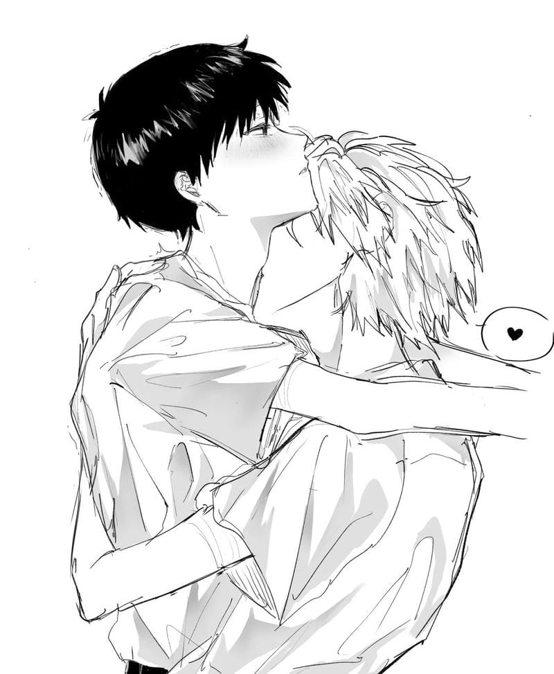 Ảnh anime hôn nhau của cặp đôi thanh xuân