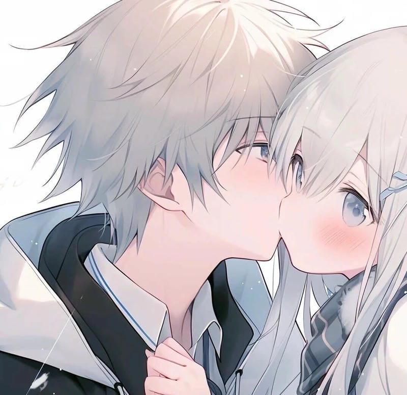 Ảnh anime hôn nhau với biểu cảm ngọt ngào