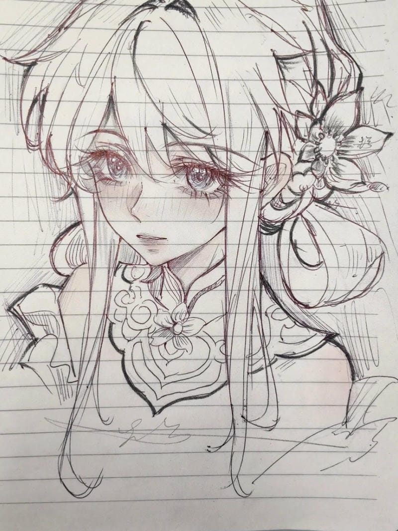 Ảnh anime vẽ miêu tả vẻ đẹp chân thực