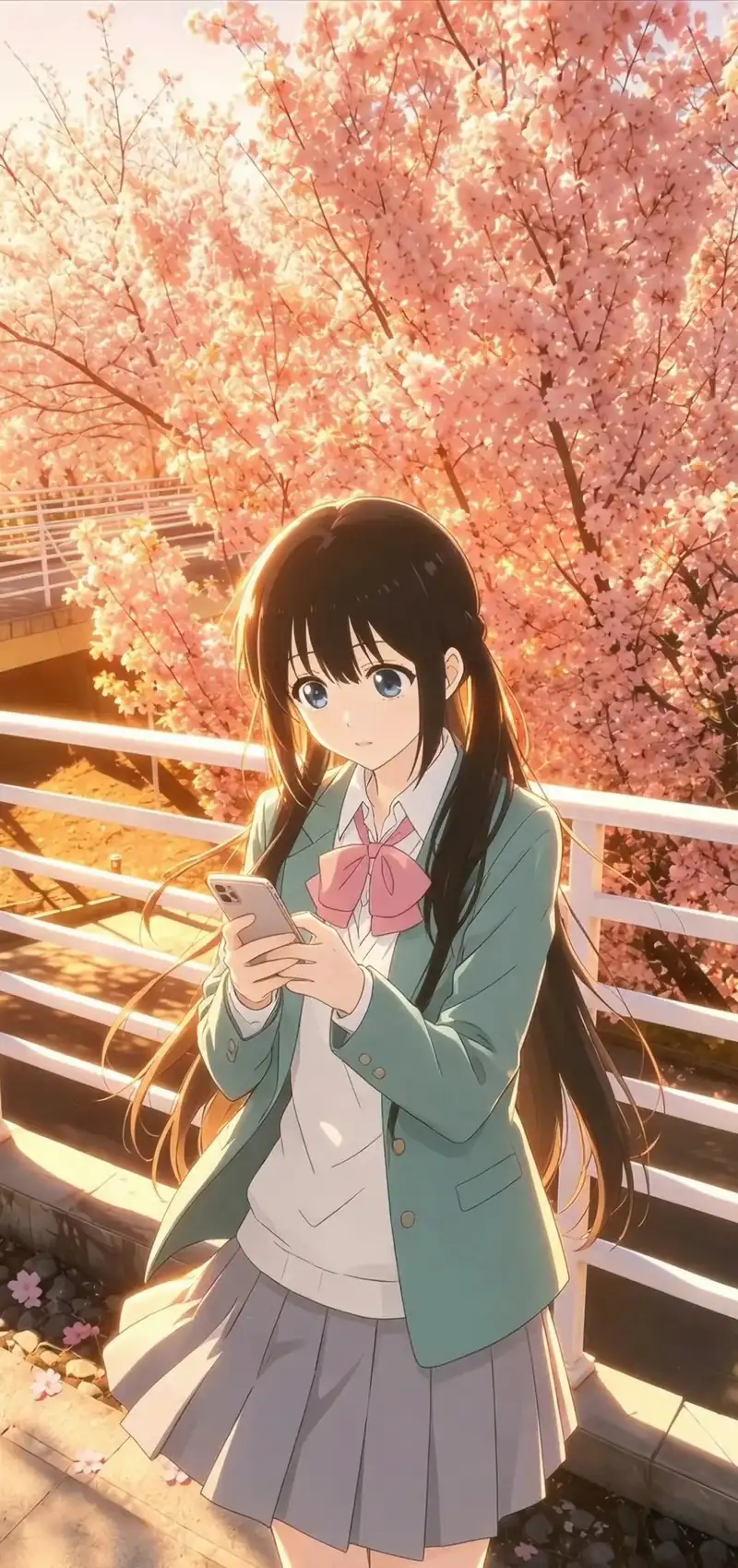 Ảnh nền hoa anh đào anime cho người yêu anime