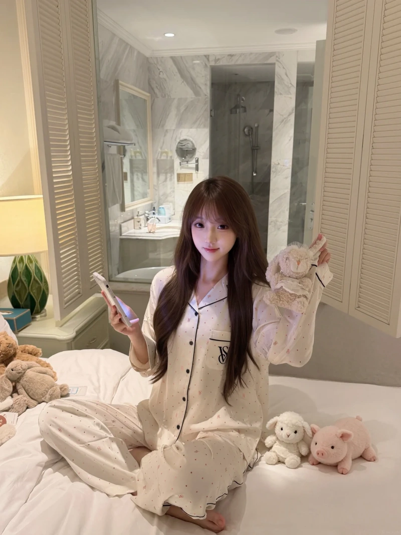 Ảnh gái xinh diện đồ ngủ trẻ trung tươi tắn