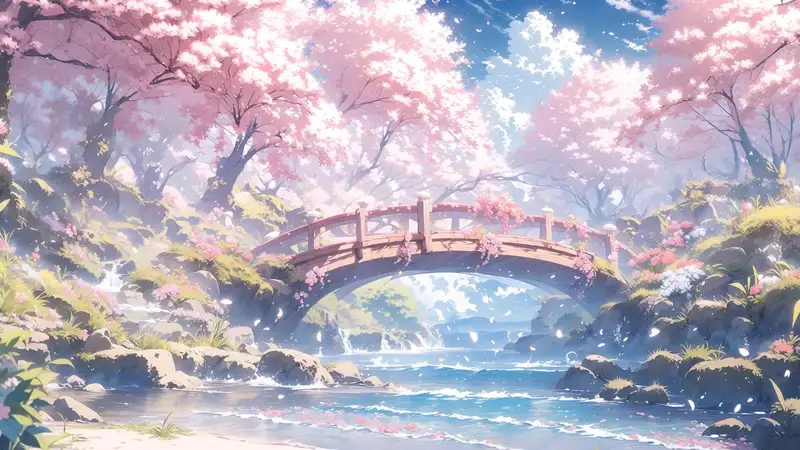 Hình ảnh hoa anh đào anime đẹp nhẹ nhàng