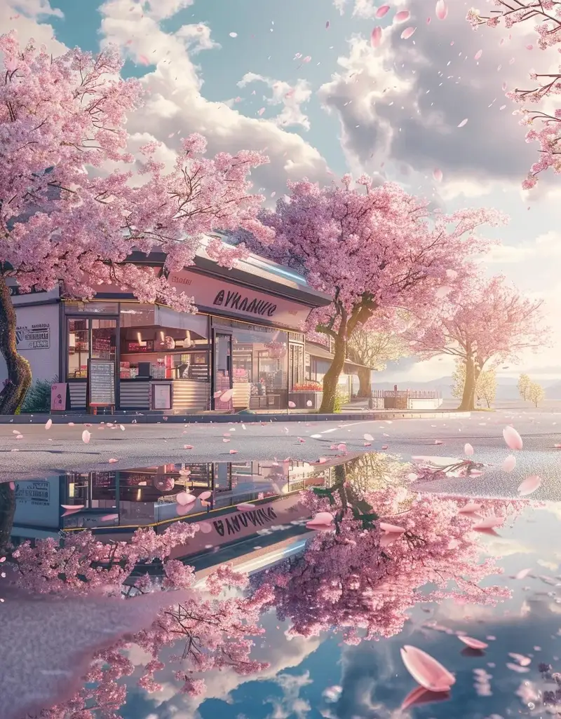Hình ảnh hoa anh đào anime làm hình nền điện thoại