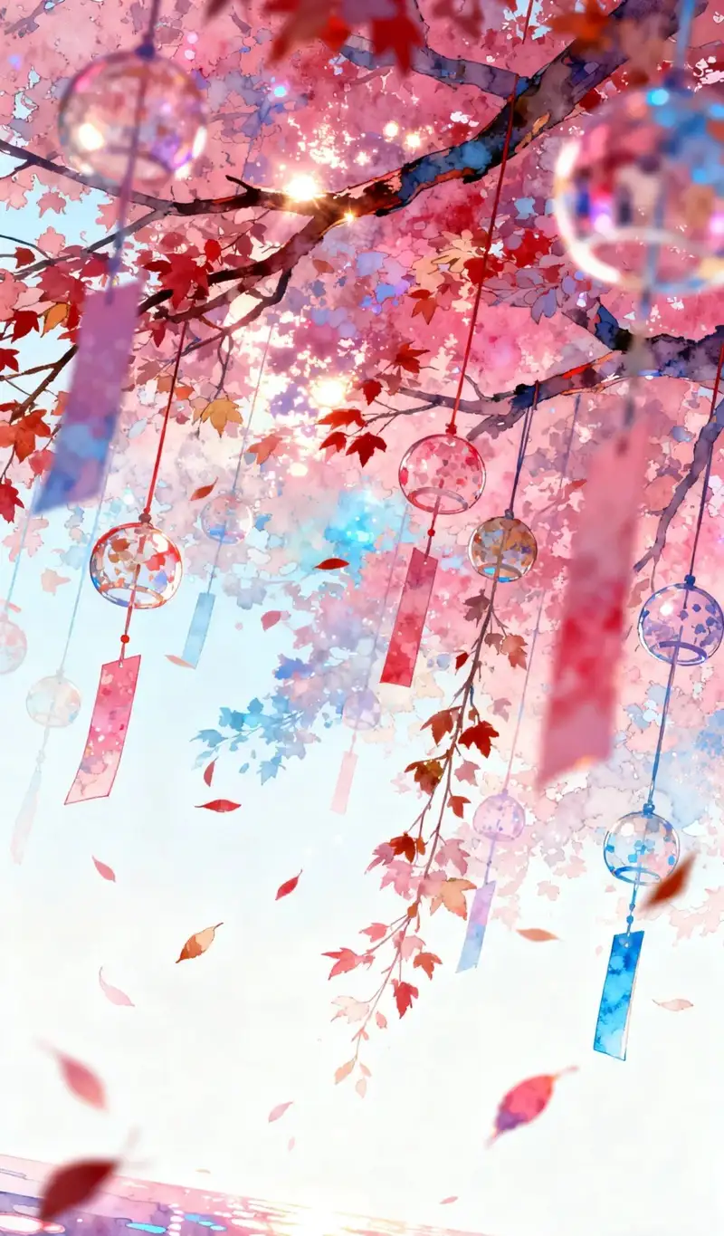 Hình ảnh hoa anh đào anime phong cách minh họa