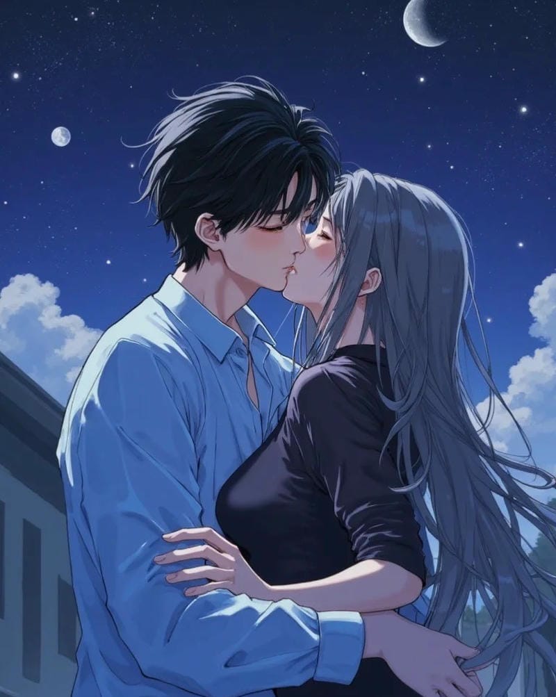 Hình đẹp anime hôn nhau ngọt ngào