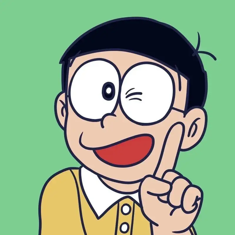 Nobita trong anime Doraemon với vẻ ngoài ngây thơ