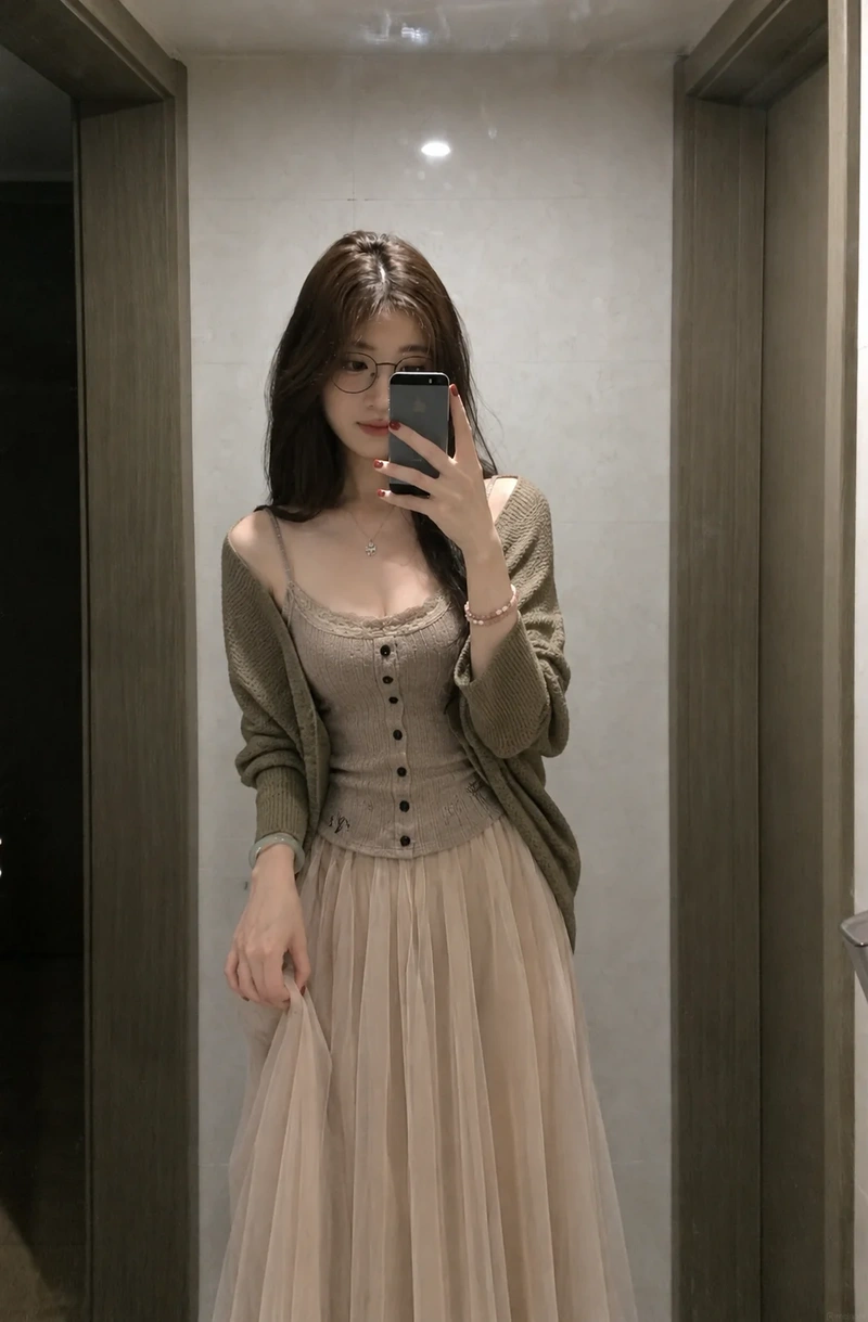 Váy lưới xuyên thấu khoe vòng một khủng đầy đặn