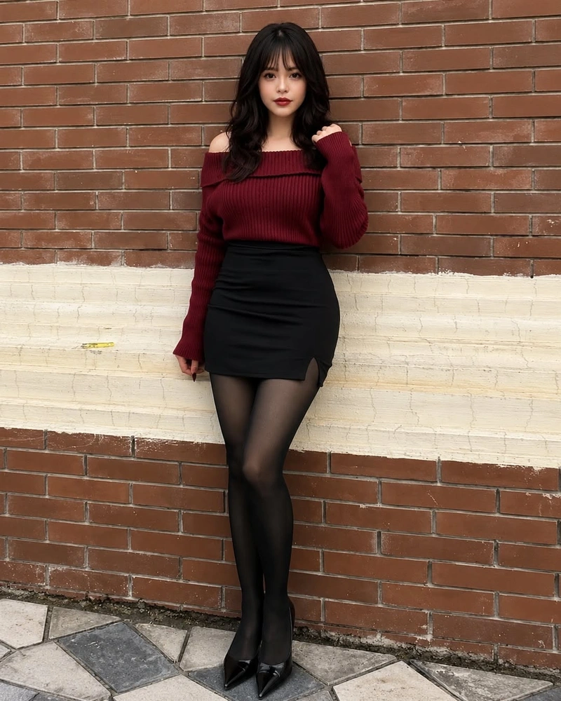 Vòng ba gái xinh cong trong quần tất
