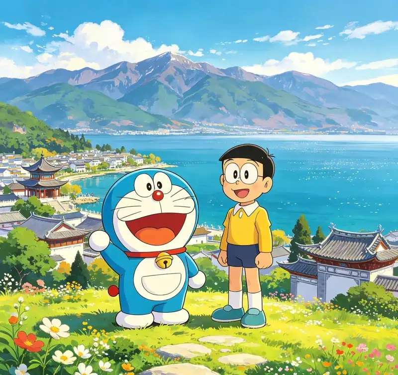 ảnh Nobita buồn với gương mặt đáng thương dễ nhận biết